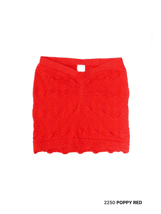 Lace Textured Tube Top / Poppy Red