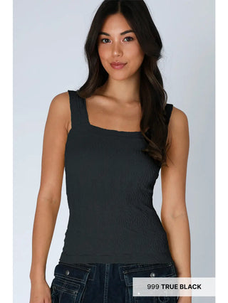 Lace Textured Square Top / True Black