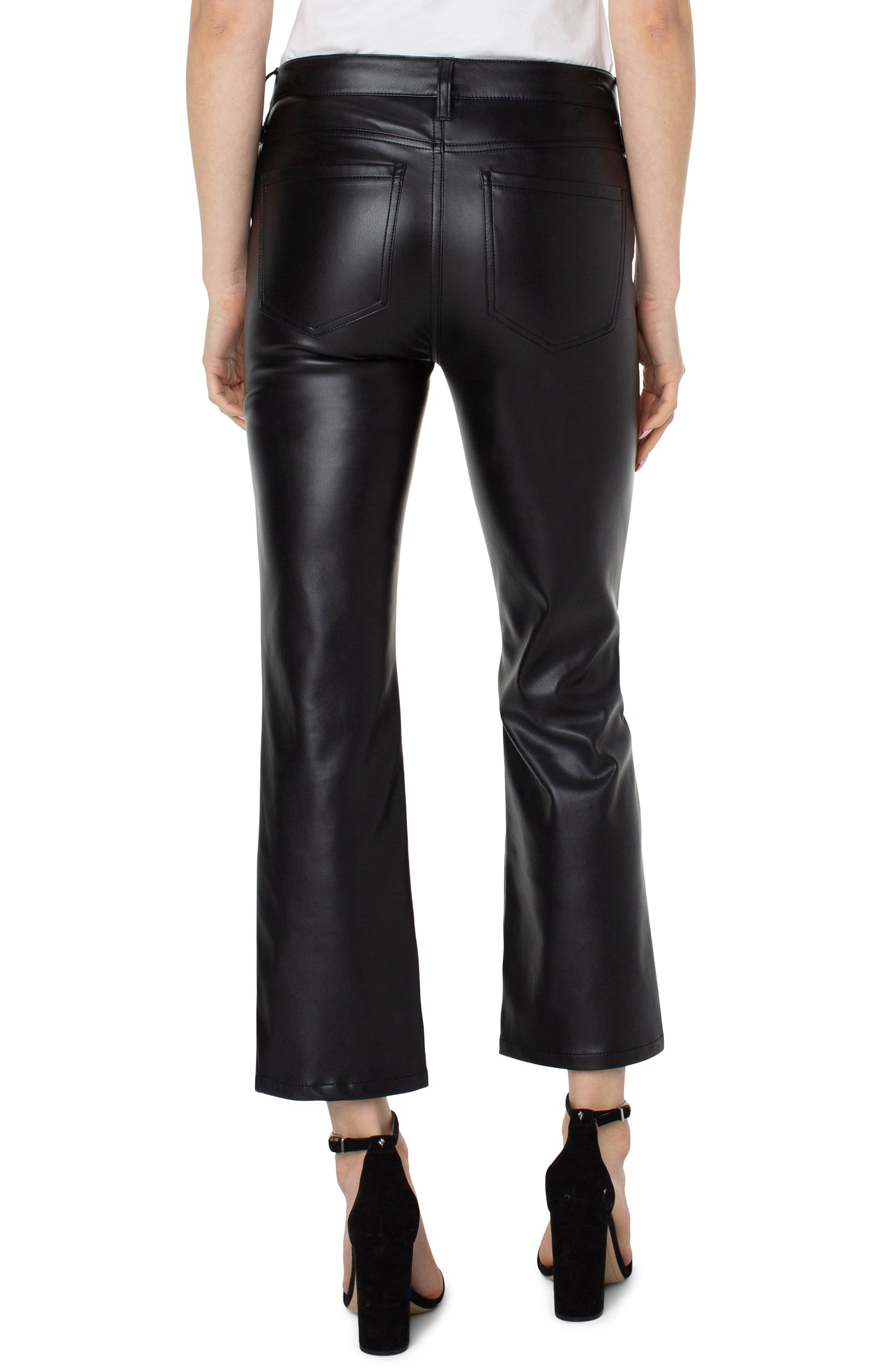 Hannah Cropped Flare Faux Leather 27”