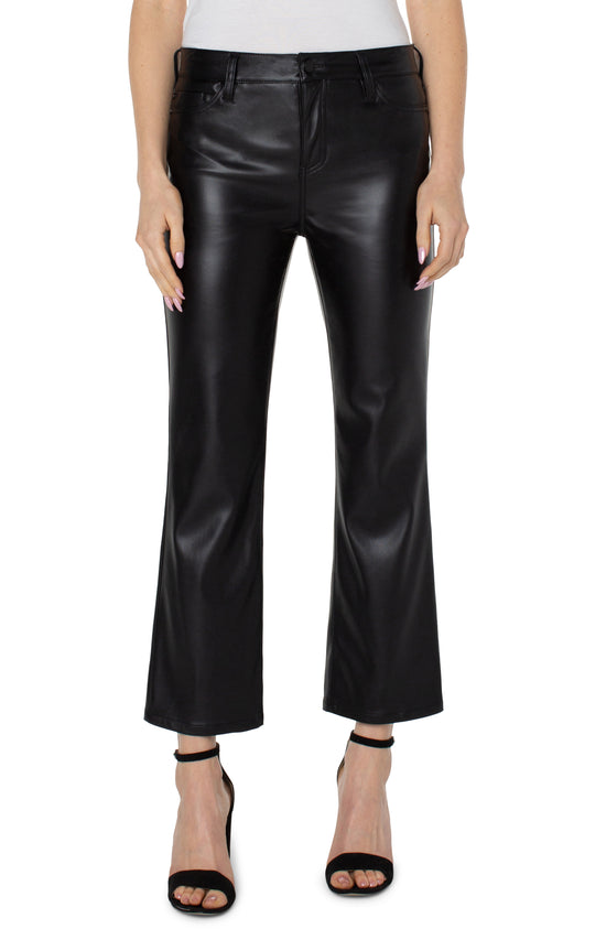 Hannah Cropped Flare Faux Leather 27”