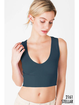 Plunge V-Neck Crop Top Stellar