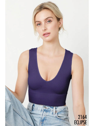 Plunge V-Neck Crop Top Eclipse