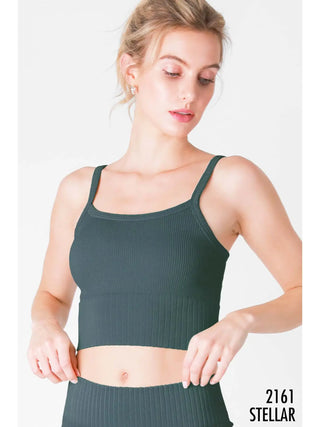 Contrast Ribbed Crop Top