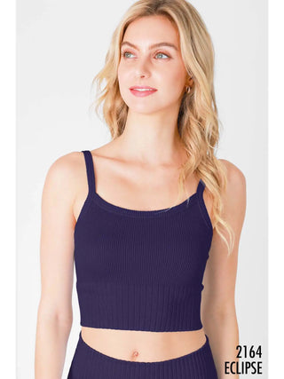 Contrast Ribbed Crop Top