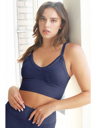 Vintage Ribbed Bra Top Denim