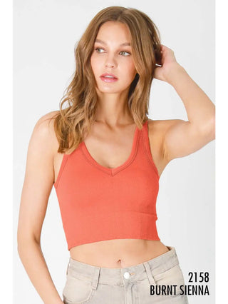 Reversible Herringbone Crop Top