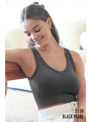 Reversible Herringbone Crop Top