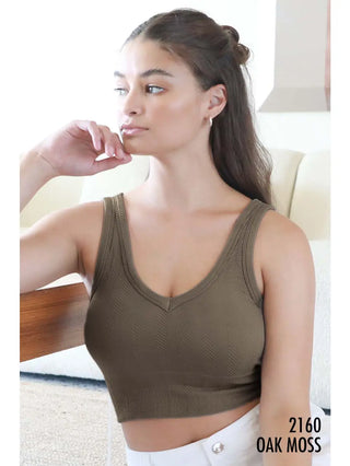 Reversible Herringbone Crop Top