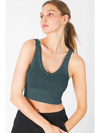 Vintage Reversible Herringbone Crop Top
