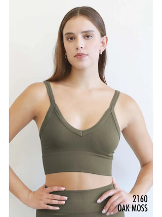 Ribbed Bra Top Oak Moss