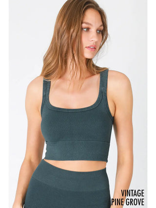 Vintage Chevron Crop Top Pine Grove