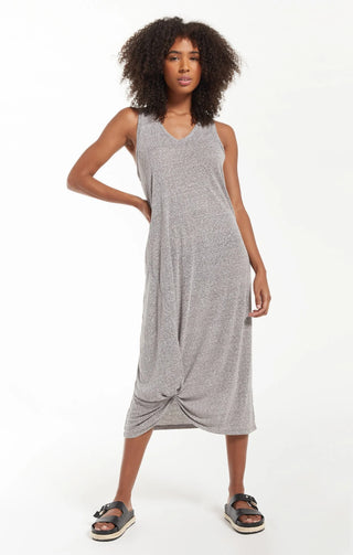 Reverie Knot Triblend Dress Heather Grey