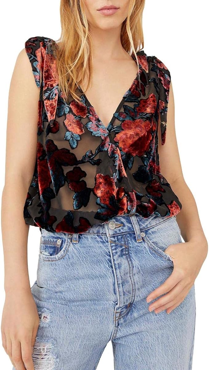 Tied to You Chiffon Velvet Tank Sweet Combo