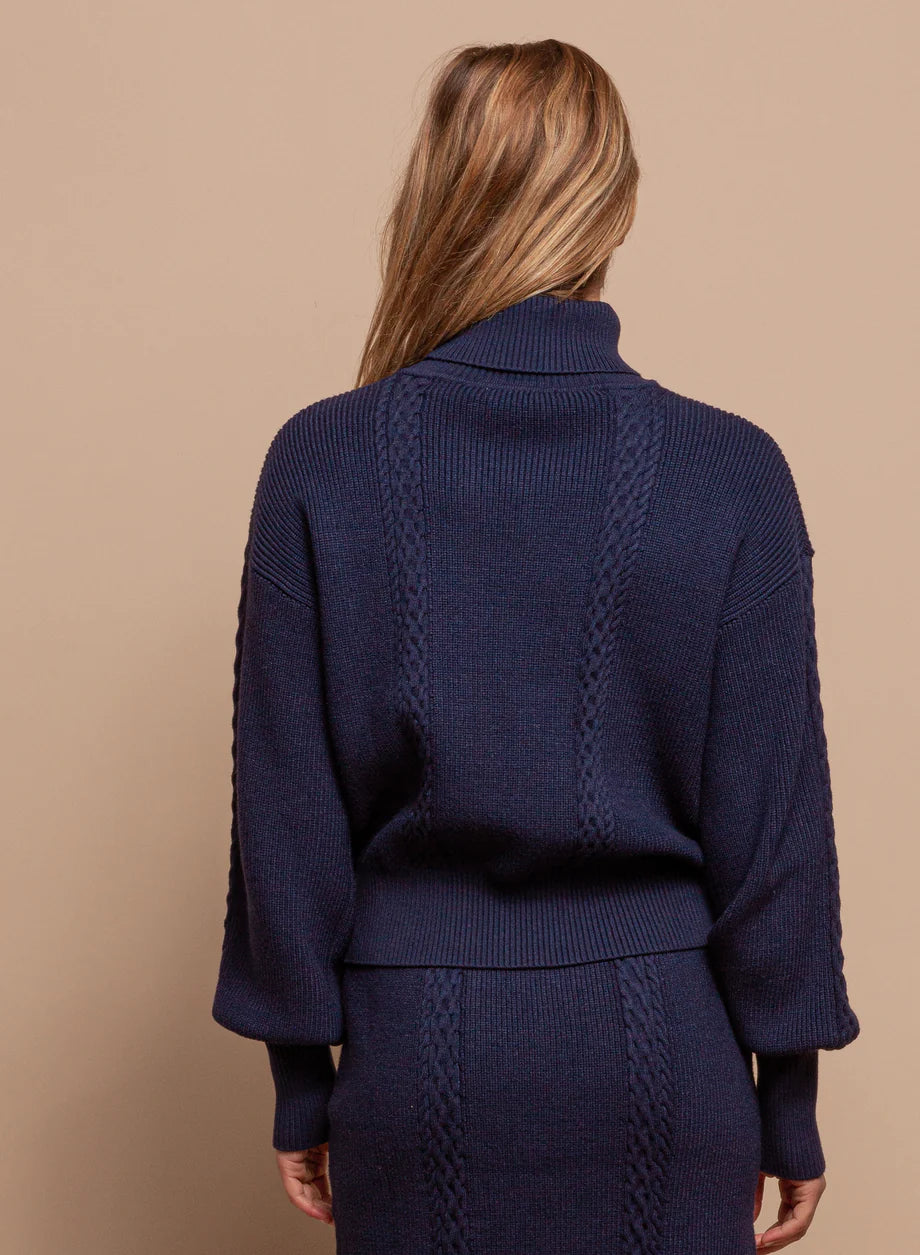 Load image into Gallery viewer, Cable Stitch Turtleneck Sweater
