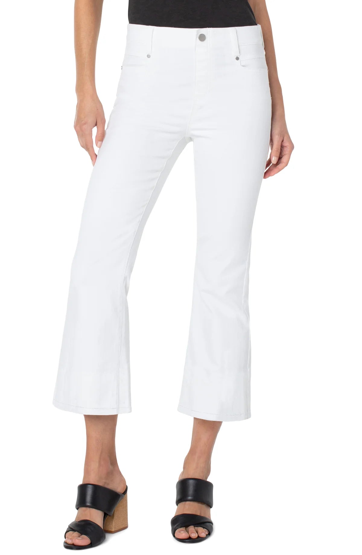 Gia Glider Crop Flare White