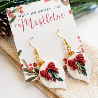 Mistletoe Clay Earrings Fish Hook