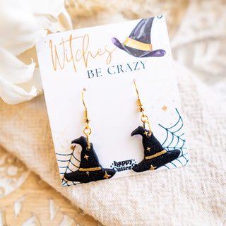 Halloween Black Earrings | Witch Hat