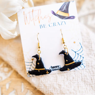 Halloween Black Earrings | Witch Hat