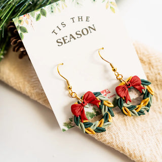 Holiday Clay Earrings | Festive Green