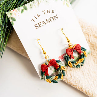 Holiday Clay Earrings | Festive Green