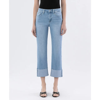 High Rise Cuffed Straight