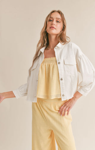 Puff Sleeve Denim Jacket