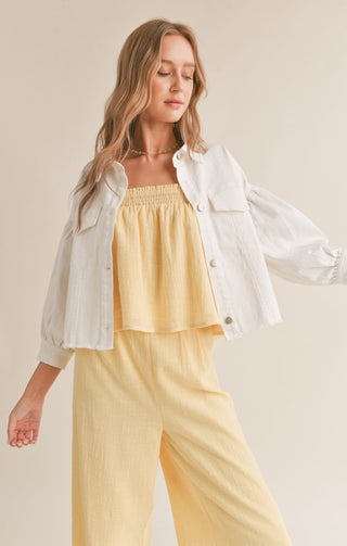 Puff Sleeve Denim Jacket