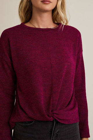 Twist Bottom Blouse / Magenta