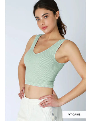 Vintage Reversible Crop Top / Oasis