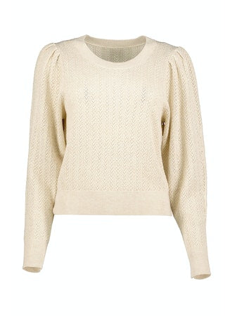 Sienna Puff Sleeve Metallic Sweater Gold