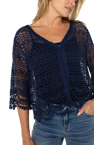 Short Sleeve Lave Bolero / Navy