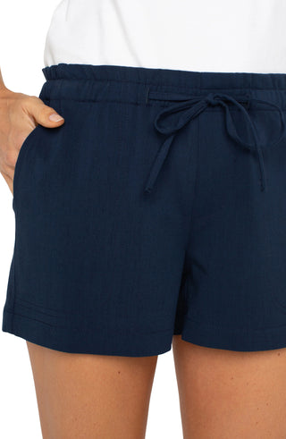 Pull On Shorts with Front Tie/ Dark Navy