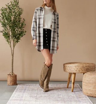 Lynden Long Sleeve Button-Front Mini Dress