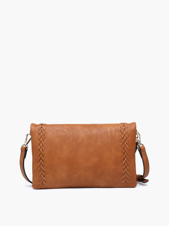 Isadora Distressed Whipstitch Crossbody Bone