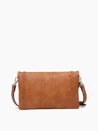 Isadora Distressed Whipstitch Crossbody Mauve