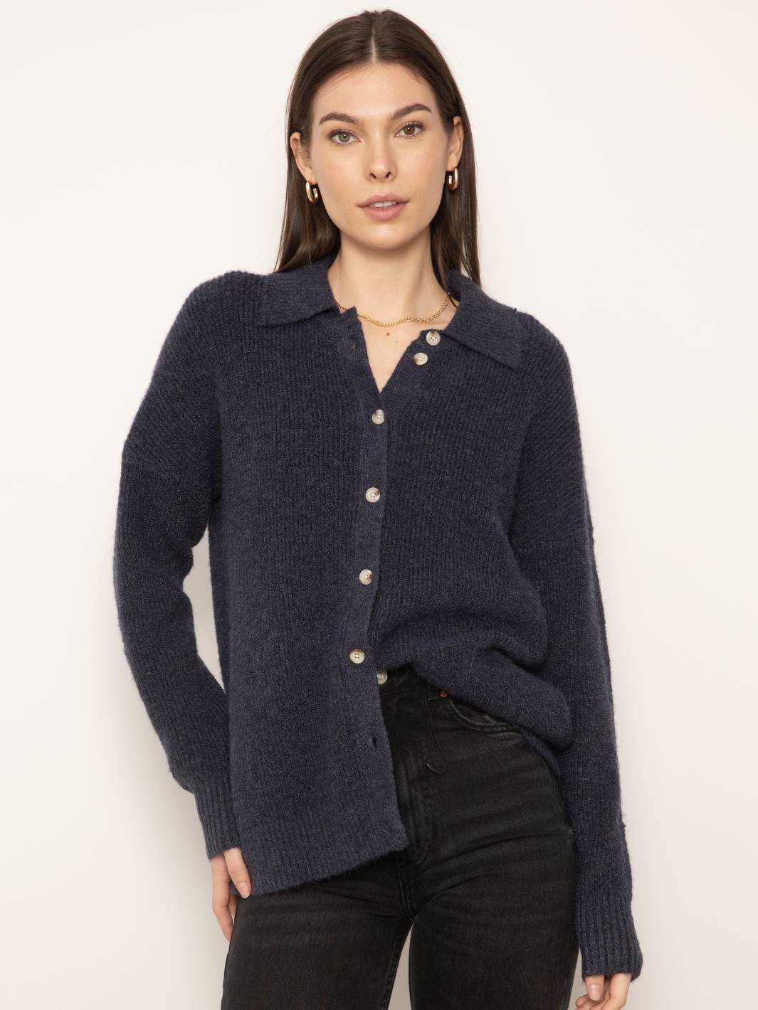 Millie Oversized Sweater Polo / Navy