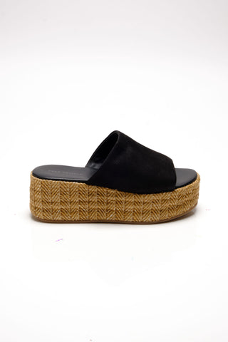 Harbor Raffia Flatform Black