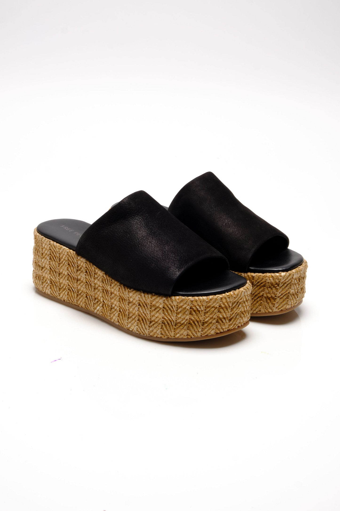 Harbor Raffia Flatform Black