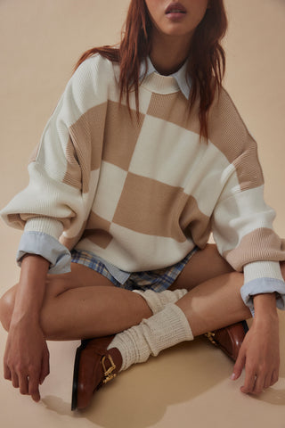 Checker Easy Street Tunic White Sand Combo