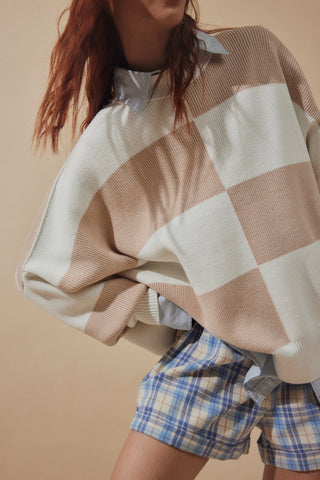 Checker Easy Street Tunic White Sand Combo