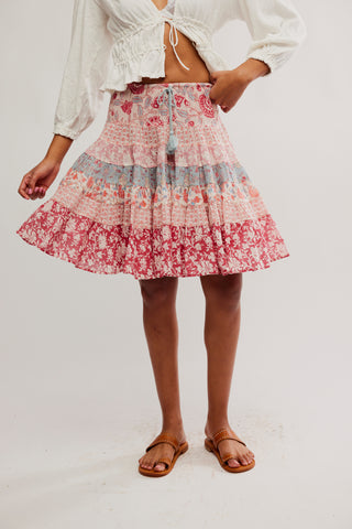 Many Layers Printed Skirt / Sun Faded Combo