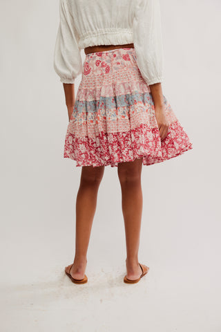 Many Layers Printed Skirt / Sun Faded Combo