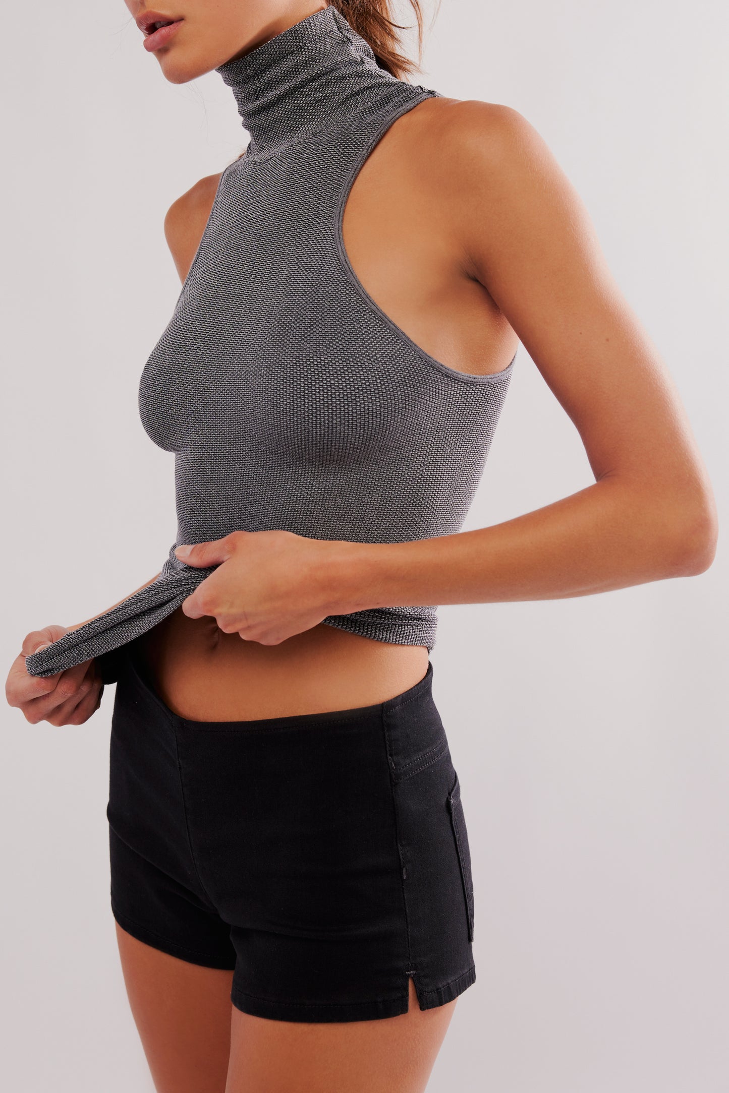 Always Ready Seamless Turtleneck Tank Black