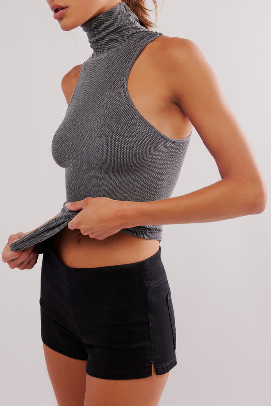 Always Ready Seamless Turtleneck Tank Black