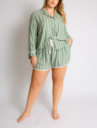PJ Set Stripe Hype Forest Green