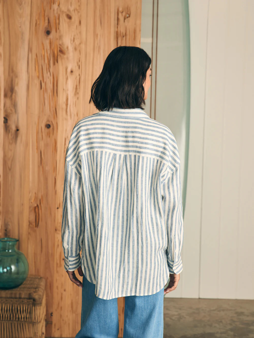 Laguna Linen Relaxed Shirt / Blue Lucy Stripe