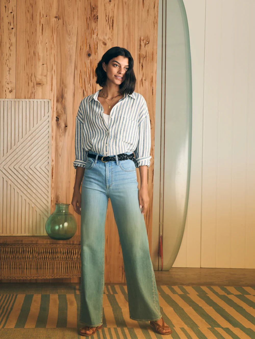 Laguna Linen Relaxed Shirt / Blue Lucy Stripe