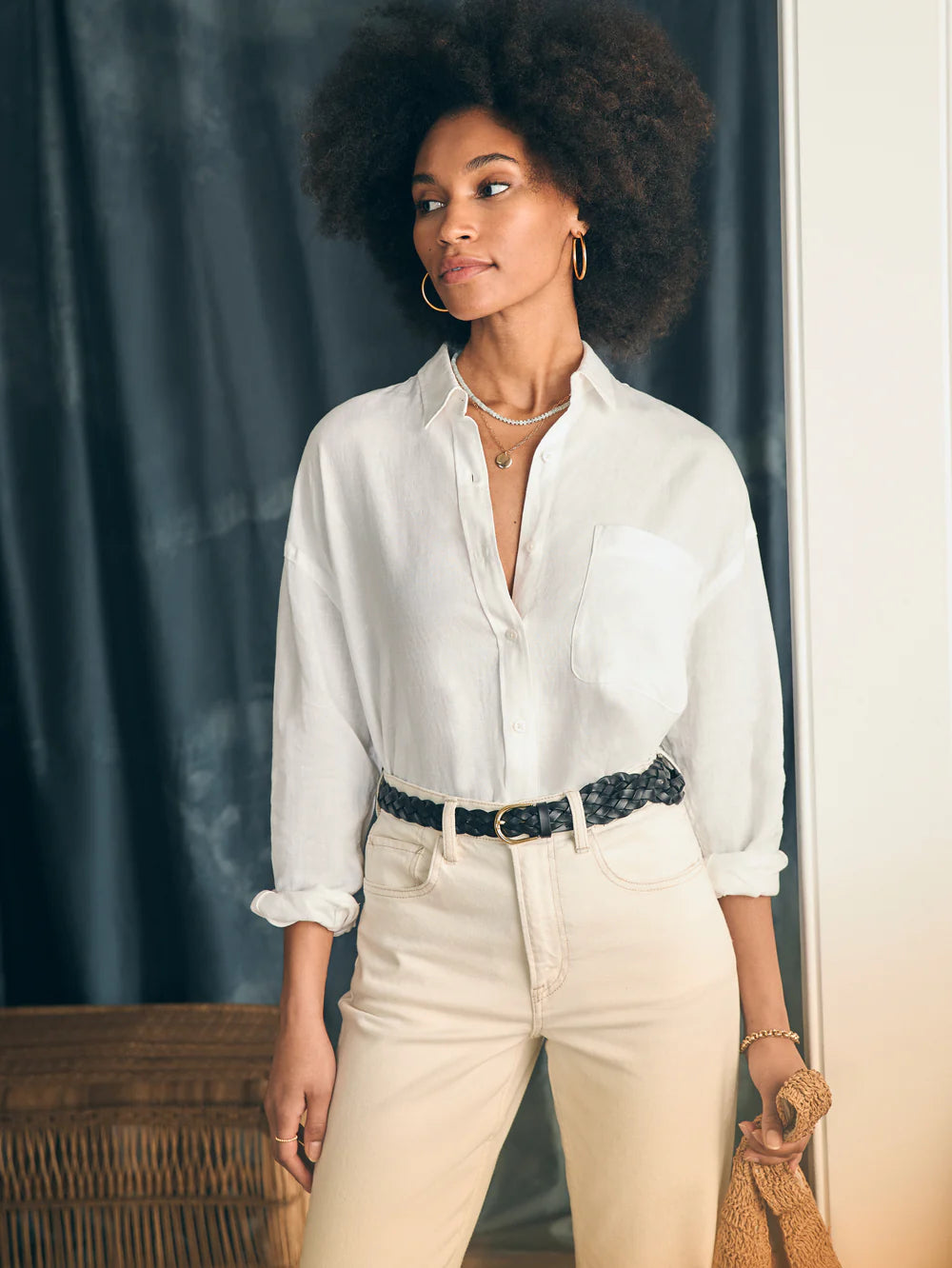 Laguna Linen Relaxed Shirt / White