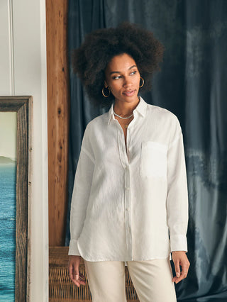 Laguna Linen Relaxed Shirt / White