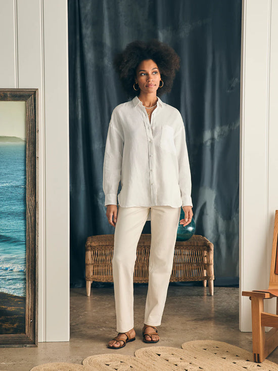 Laguna Linen Relaxed Shirt / White